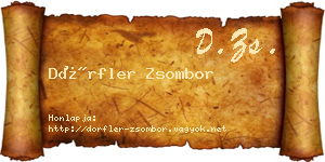 Dörfler Zsombor névjegykártya